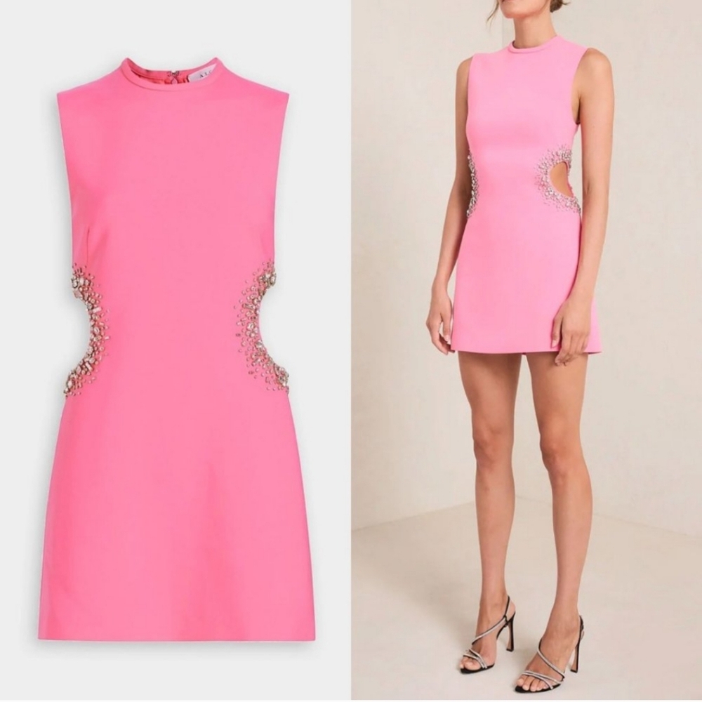 A.L.C. Skye Crystal Embellished Dress in Grapefruit